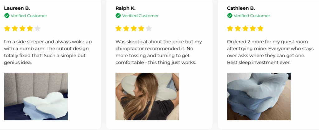 Derila ERGO Memory Foam Pillow Customers Reviews